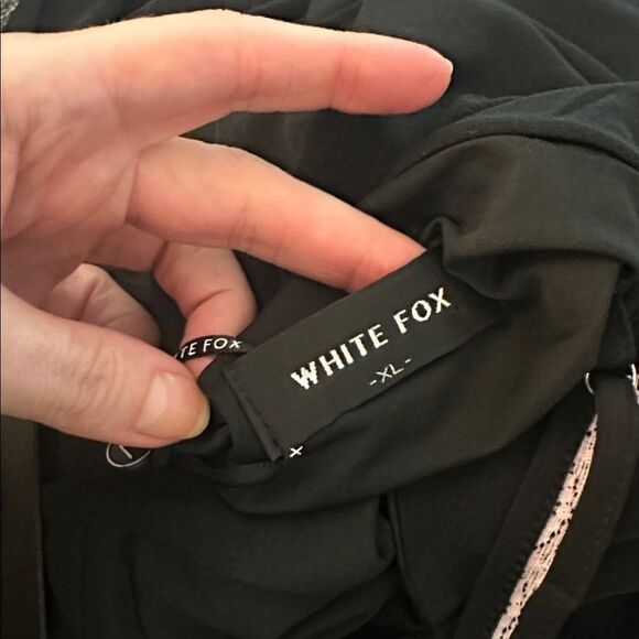 NWT White Fox Only the Young black maxi dress XL pink lace trim - Picture 7 of 8